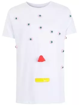 Amir Slama футболка с аппликацией, белый