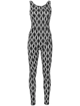 Amir Slama graphic-print cut-out jumpsuit, черный