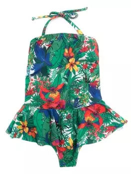Amir Slama купальник с цветочным принтом, зеленый