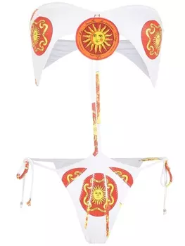 Amir Slama купальник Sol с принтом, белый