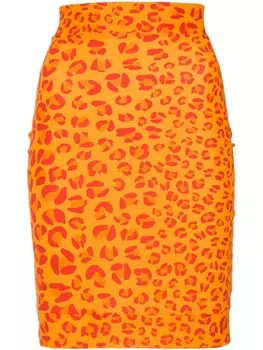 Amir Slama leopard print skirt, оранжевый