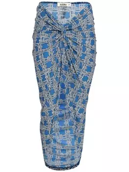 Amir Slama накидка с перекрученной деталью, синий