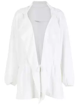 Amir Slama пальто с эластичным поясом и капюшоном, белый