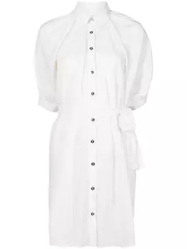 Amir Slama платье-рубашка с завязками, белый