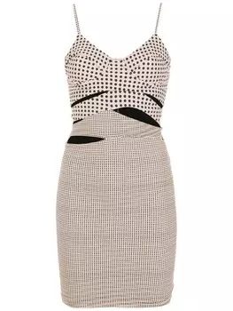 Amir Slama платье с вырезами и узором в горох, нейтральный цвет