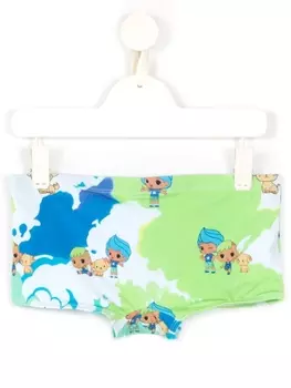 Amir Slama плавки с графичным принтом, зеленый