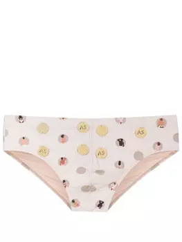 Amir Slama плавки-шорты с графичным принтом, нейтральный цвет