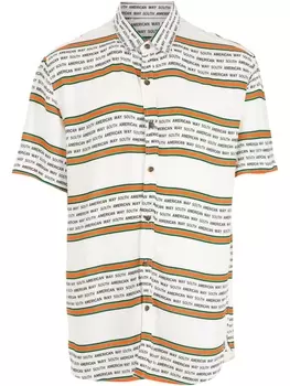 Amir Slama полосатая рубашка с короткими рукавами, белый