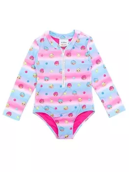 Amir Slama полосатый купальник с узором, розовый