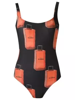 Amir Slama printed swimsuit, черный