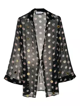 Amir Slama шелковая блузка с графичным принтом, черный