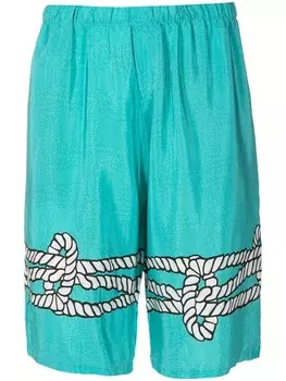 Amir Slama шорты-бермуды с графичным принтом из коллаборации с Mahaslama, синий