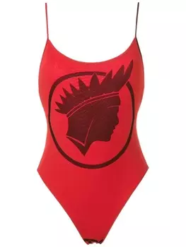 Amir Slama слитный купальник с принтом ndio, красный