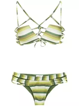 Amir Slama striped bikini, зеленый