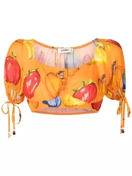 Amir Slama укороченная блузка с графичным принтом, оранжевый