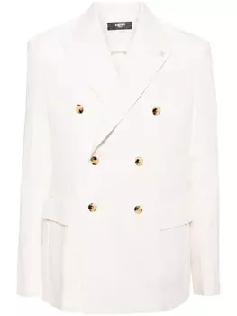 AMIRI блейзер из смеси льна и хлопка, нейтральный цвет