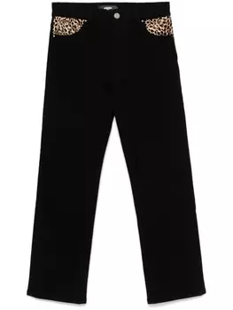 AMIRI брюки с леопардовыми вставками, черный