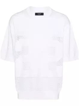 AMIRI джемпер тонкой вязки с тисненым логотипом, белый