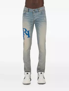 AMIRI джинсы с логотипом, синий