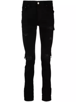 AMIRI джинсы скинни с эффектом потертости, черный