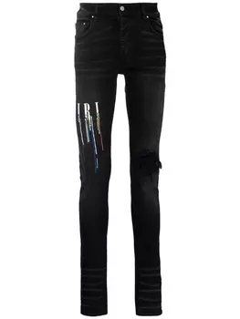 AMIRI джинсы скинни с вышитым логотипом, черный