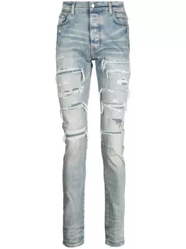 AMIRI джинсы скинни Varsity с прорезями, синий