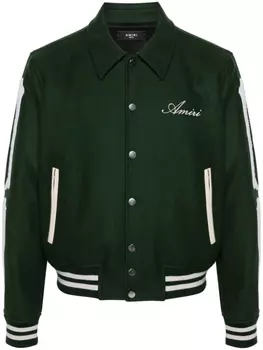 AMIRI фетровая куртка с нашивками, зеленый