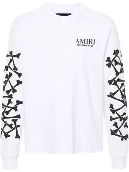 AMIRI футболка Bones Stacked с длинными рукавами, белый