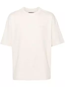 AMIRI футболка с вышитым логотипом, нейтральный цвет