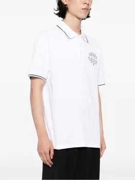 AMIRI хлопковая рубашка-поло с вышитым логотипом, белый