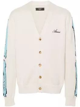 AMIRI кардиган в рубчик Bones, нейтральный цвет
