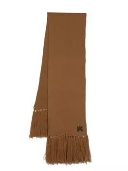AMIRI кашемировый шарф с вышитым логотипом, коричневый