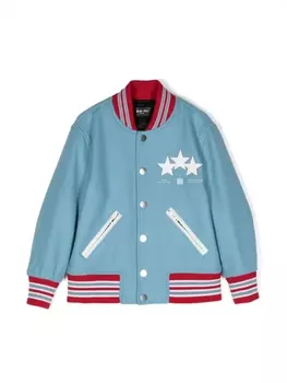 AMIRI KIDS бомбер Star Varsity с вышитым логотипом, синий