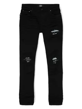 AMIRI KIDS брюки узкого кроя с прорезями, черный