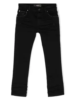 AMIRI KIDS джинсы с эффектом потертости, черный