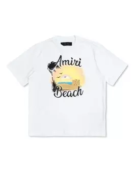 AMIRI KIDS футболка с графичным принтом, белый