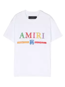 AMIRI KIDS футболка с логотипом, белый