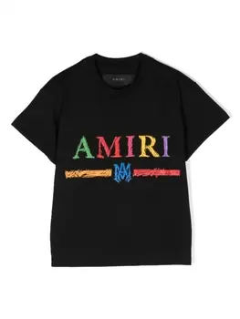 AMIRI KIDS футболка с логотипом, черный