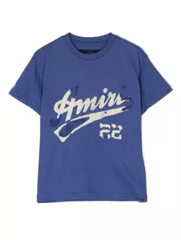 AMIRI KIDS футболка с логотипом, синий