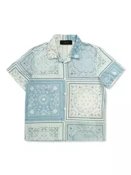 AMIRI KIDS рубашка с принтом, синий