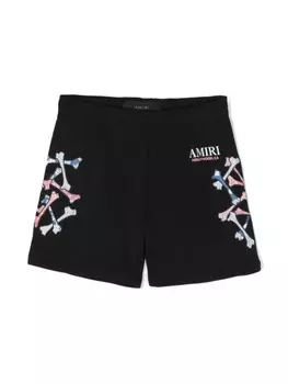 AMIRI KIDS шорты с принтом, черный