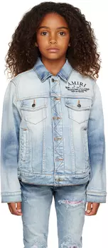 AMIRI Kids Синяя джинсовая куртка с вышивкой