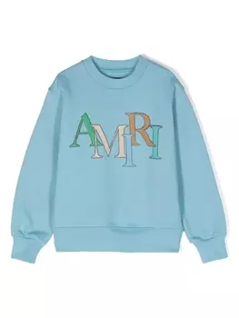 AMIRI KIDS толстовка с логотипом, синий