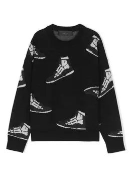 AMIRI KIDS толстовка с принтом Skeleton Foot, черный