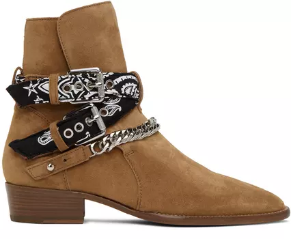 AMIRI Коричневые ботинки-банданы с пряжками