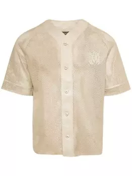 AMIRI кожаная рубашка MA с перфорацией, нейтральный цвет
