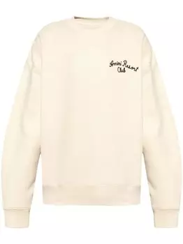 AMIRI курортная вышитая хлопковая толстовка, нейтральный цвет