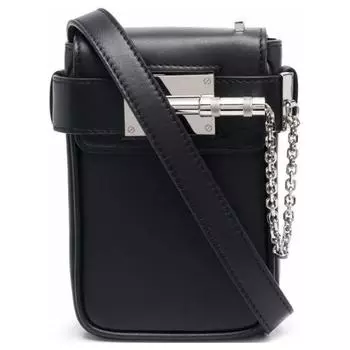 AMIRI Мужская кожаная сумка через плечо, черная