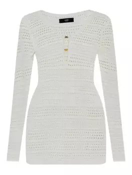 AMIRI платье рыхлой вязки с длинными рукавами, белый