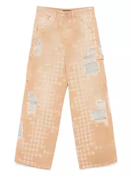 AMIRI прямые джинсы с эффектом потертости, нейтральный